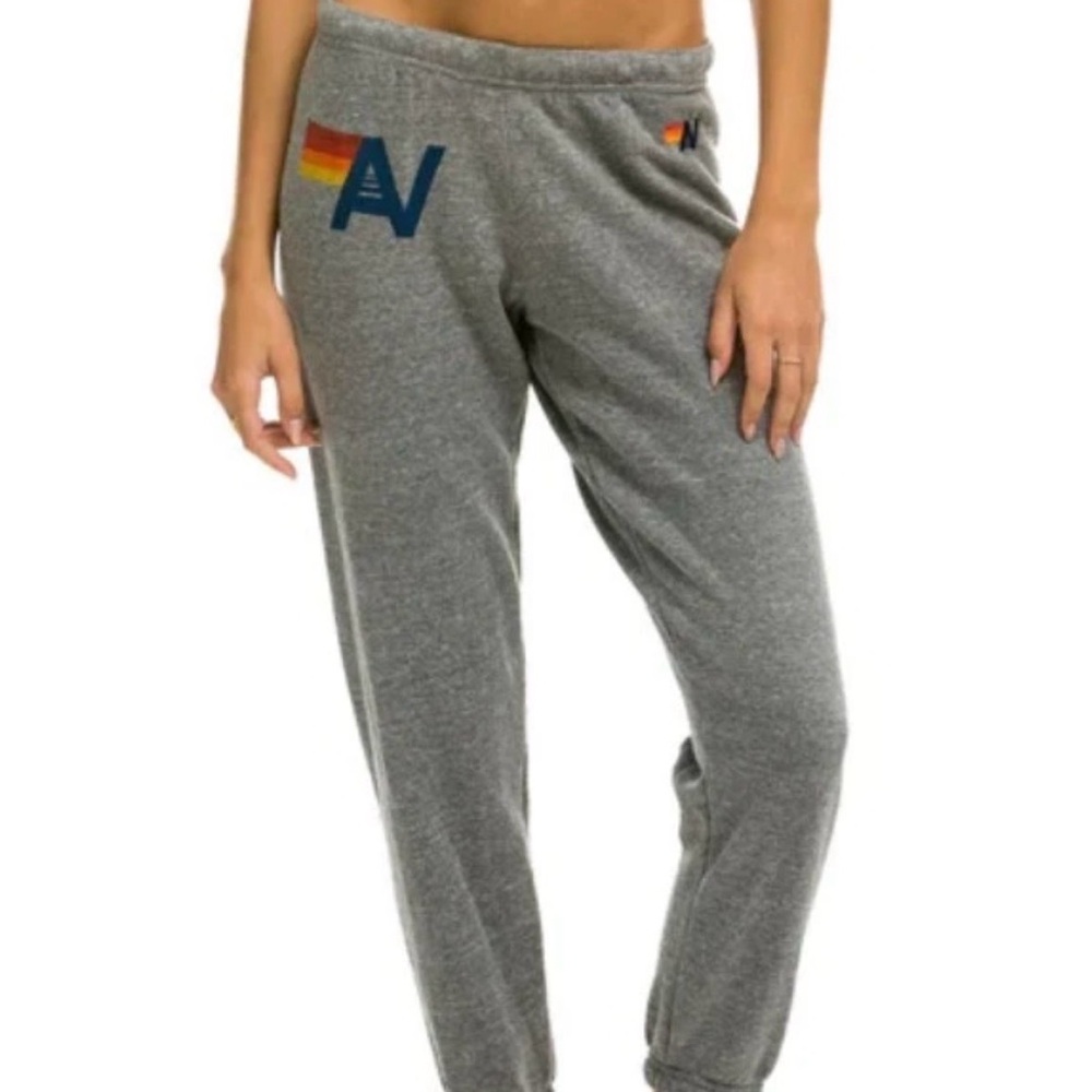 AVIATOR NATION LAGUNA BEACH SWEATPANTS - HEATHER GREY WOMENS SIZE XS